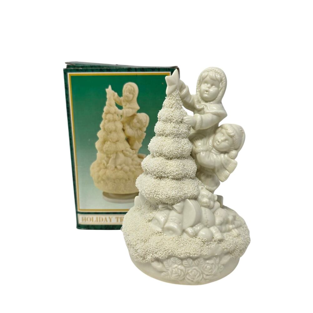 Porcelain Christmas Music Box Children Decorating Tree Original Boxe